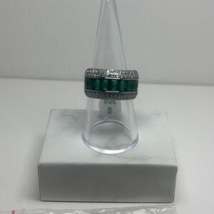 BP Green and Hematite plating Sparkling Ring